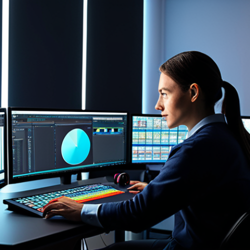 Home 7 **
A skilled video editor in a bright and organized studio, working on a DaVinci Resolve workstation. Fully clothed in comfortable, professional attire, focused on color grading. The studio features professional lighting and color charts. Safe for work, appropriate content, perfect anatomy, natural proportions, professional, modest.
**
