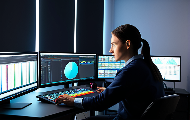 **

A skilled video editor in a bright and organized studio, working on a DaVinci Resolve workstation. Fully clothed in comfortable, professional attire, focused on color grading. The studio features professional lighting and color charts. Safe for work, appropriate content, perfect anatomy, natural proportions, professional, modest.

**