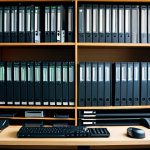영상콘텐츠 제작 과정에서의 데이터 관리 중요성 - Pre-Production Organization**

"A well-organized desk with folders labeled for a film project: 'Foot...