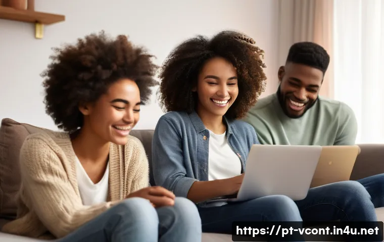 영상콘텐츠 제작에서의 스토리텔링 기법 - A warm and inviting scene of a diverse group of young adults gathered in a cozy living room, sharing...